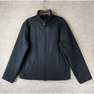 Express Wool Blend Coat Jacket Mens Large Black Zip Lined Business Casual